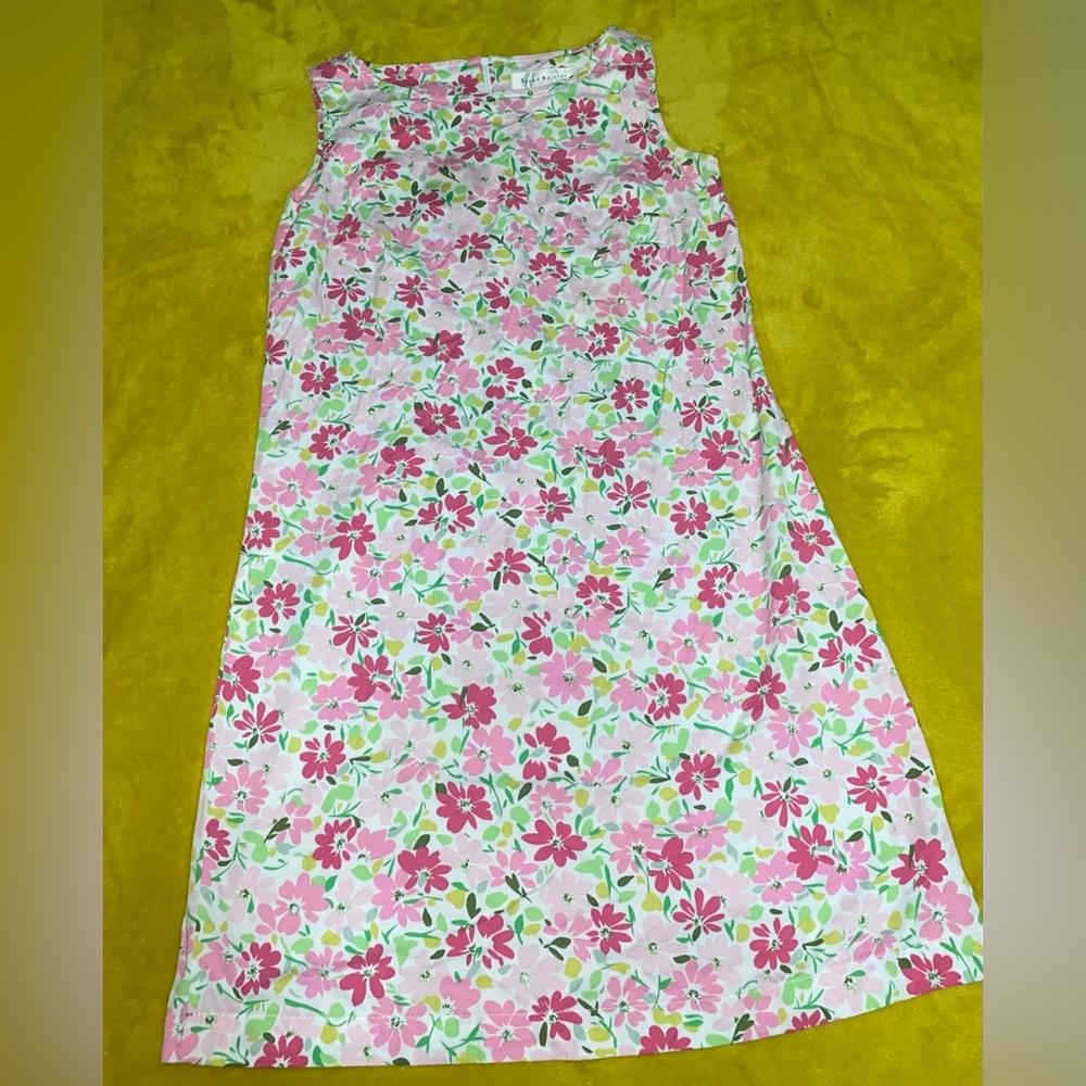 Vintage Susan Bristol 70’s 80’s Floral Dress Pink Green White 2p Excelent Cond